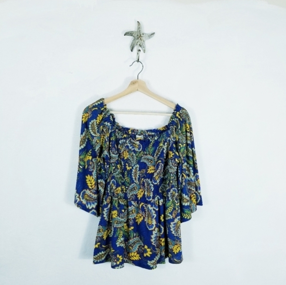Status by Chenault Nordstrom Large New Blouse Paisley Print Boho Anthro